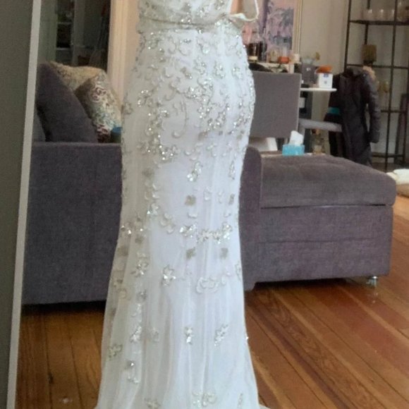 Lotus Threads NWT Wedding Dress 62234 - Never Worn, Ivory with lots of Jewels, 4 - Picture 10 of 11